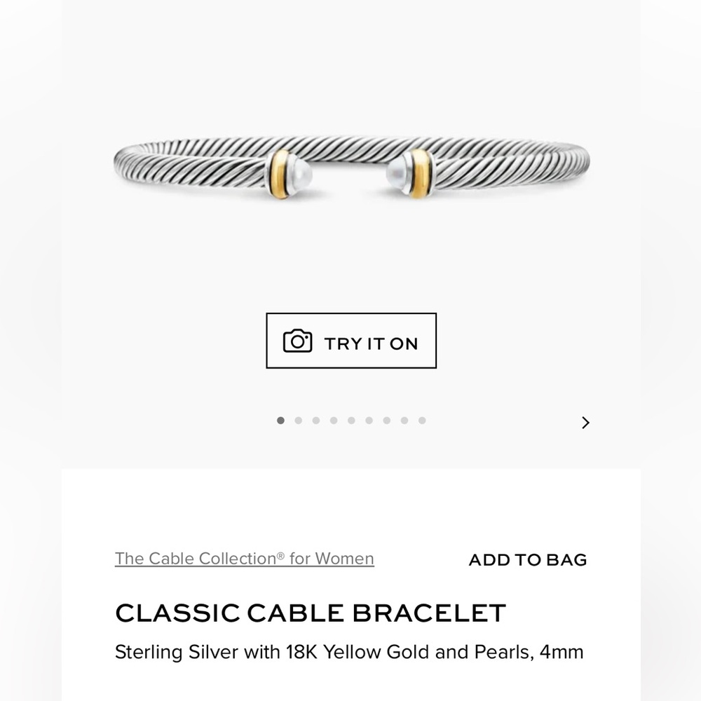 David Yurman Silver and Gold Bracelet